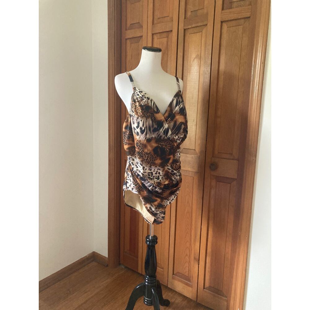 Shape FX Animal Print One Piece Swimsuit, Size 20W